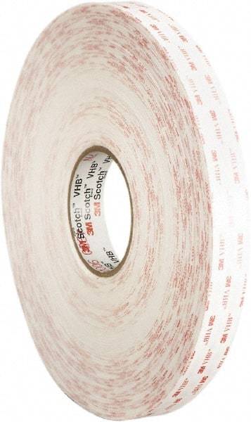 3M - 2" x 36 Yd Acrylic Adhesive Double Sided Tape - 45 mil Thick, White, Foam Liner - A1 Tooling