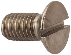 Value Collection - M12x1.75 Metric Coarse, 25mm OAL Slotted Drive Machine Screw - Flat Head, Grade 316 & A4 Stainless Steel, Uncoated, Without Washer - A1 Tooling