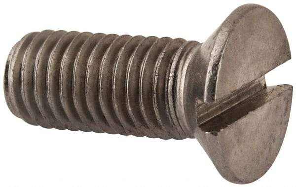 Value Collection - M12x1.75 Metric Coarse, 30mm OAL Slotted Drive Machine Screw - Flat Head, Grade 316 & A4 Stainless Steel, Uncoated, Without Washer - A1 Tooling