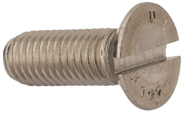 Value Collection - M12x1.75 Metric Coarse, 35mm OAL Slotted Drive Machine Screw - Flat Head, Grade 316 & A4 Stainless Steel, Uncoated, Without Washer - A1 Tooling