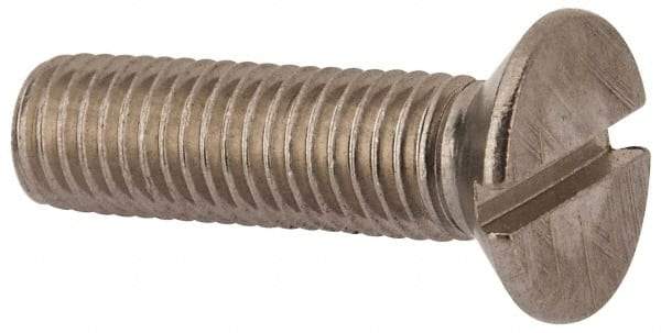 Value Collection - M12x1.75 Metric Coarse, 45mm OAL Slotted Drive Machine Screw - Flat Head, Grade 316 & A4 Stainless Steel, Uncoated, Without Washer - A1 Tooling