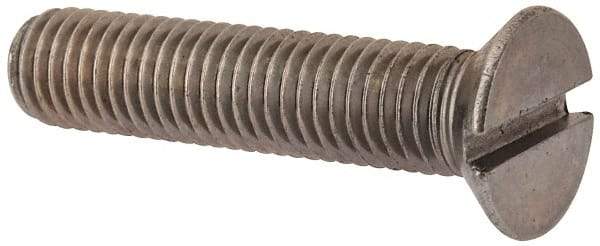 Value Collection - M12x1.75 Metric Coarse, 55mm OAL Slotted Drive Machine Screw - Flat Head, Grade 316 & A4 Stainless Steel, Uncoated, Without Washer - A1 Tooling