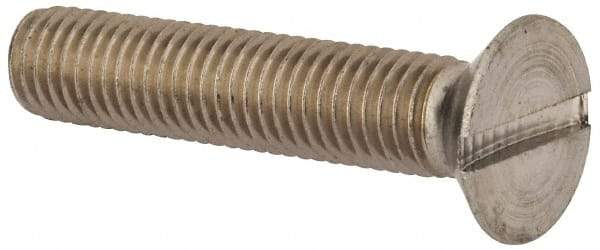 Value Collection - M12x1.75, 60mm OAL Slotted Drive Machine Screw - Flat Head, Grade 316 & A4 Stainless Steel, Uncoated, Without Washer - A1 Tooling