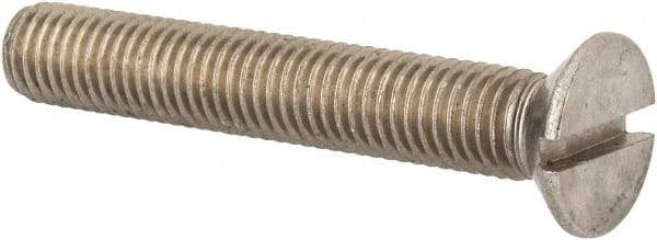 Value Collection - M12x1.75 Metric Coarse, 75mm OAL Slotted Drive Machine Screw - Flat Head, Grade 316 & A4 Stainless Steel, Uncoated, Without Washer - A1 Tooling