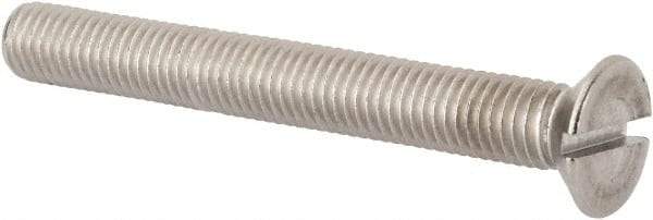 Value Collection - M12x1.75 Metric Coarse, 100mm OAL Slotted Drive Machine Screw - Flat Head, Grade 316 & A4 Stainless Steel, Uncoated, Without Washer - A1 Tooling