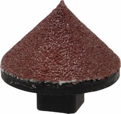 Superior Abrasives - 7/8" Diam 80 Grit 90° Included Angle Cone Center Lap - Aluminum Oxide, Medium Grade, Shank Mounted - A1 Tooling