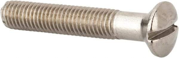 Value Collection - M10x1.50 Metric Coarse, 60mm OAL Slotted Drive Machine Screw - Oval Head, Grade 316 & A4 Stainless Steel, Uncoated, Without Washer - A1 Tooling