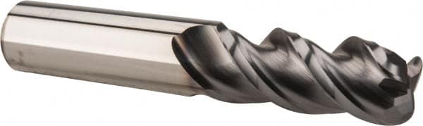 Niagara Cutter - 1/2", 3 Flute, Single End, Solid Carbide, 1/8" Corner Radius End Mill - 3" OAL, 45° Helix, Right Hand Flute, 1-1/4" LOC, Right Hand Cut - A1 Tooling