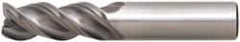 Niagara Cutter - 1", 3 Flute, Single End, Solid Carbide, 0.09" Corner Radius End Mill - 6" OAL, 45° Helix, Right Hand Flute, 2-5/8" LOC, Right Hand Cut - A1 Tooling