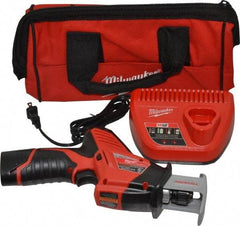 Milwaukee Tool - 12V, 0 to 3,000 SPM, Cordless Reciprocating Saw - 1/2" Stroke Length, 11" Saw Length, 1 Lithium-Ion Battery Included - A1 Tooling