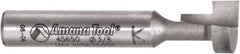 Amana Tool - 3/8" Cut Diam, 3/8" Length of Cut, 1 Flute Keyhole Edge Profile Router Bit - Carbide-Tipped, 1/4" Shank Diam, 1-1/2" OAL, Uncoated - A1 Tooling