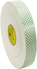 3M - 1/2" x 36 Yd Acrylic Adhesive Double Sided Tape - 62 mil Thick, Off-White, Foam Liner - A1 Tooling