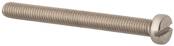 Value Collection - M5x0.80 Metric Coarse, 50mm Length Under Head Slotted Drive Machine Screw - Fillister Head, Grade 316 & A4 Stainless Steel, Uncoated, Without Washer - A1 Tooling