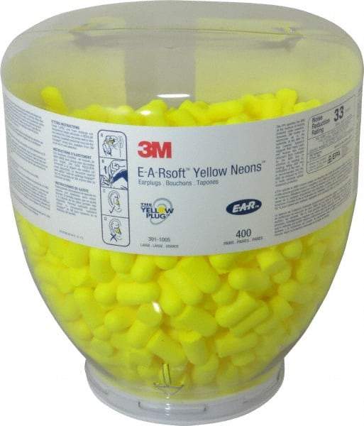 3M - One Touch Disposable Earplug Refill with 33 dB Earplugs - Yellow Earplugs, 400 Pairs - A1 Tooling