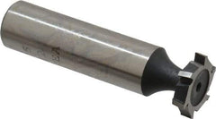 Interstate - 5/8" Diam x 1/8" Face Width, Cobalt, 8 Teeth, Shank Connection Woodruff Keyseat Cutter - Uncoated, 2-1/8" OAL x 1/2" Shank, Staggered Teeth, ANSI 405, Old Standard 5 - A1 Tooling