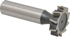 Interstate - 1" Diam x 1/4" Face Width, High Speed Steel, 12 Teeth, Shank Connection Woodruff Keyseat Cutter - Uncoated, 2-1/4" OAL x 1/2" Shank, Staggered Teeth, ANSI 808, Old Standard 15 - A1 Tooling