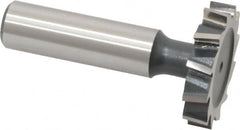 Interstate - 1-1/4" Diam x 1/4" Face Width, High Speed Steel, 14 Teeth, Shank Connection Woodruff Keyseat Cutter - Uncoated, 2-1/4" OAL x 1/2" Shank, Staggered Teeth, ANSI 810, Old Standard 21 - A1 Tooling