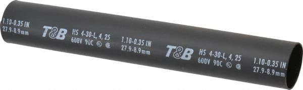 Thomas & Betts - 9" Long, 3:1, Polyolefin Heat Shrink Electrical Tubing - Black - A1 Tooling