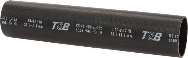 Thomas & Betts - 8" Long, 3:1, Polyolefin Heat Shrink Electrical Tubing - Black - A1 Tooling