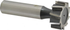 Interstate - 1" Diam x 3/8" Face Width, High Speed Steel, 10 Teeth, Shank Connection Woodruff Keyseat Cutter - Uncoated, 2-3/8" OAL x 1/2" Shank, Staggered Teeth, ANSI 1208, Old Standard 152 - A1 Tooling