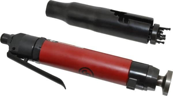 Chicago Pneumatic - 4,800 BPM, 1" Bore Diam, Pneumatic Inline Needle Scaler - 3mm Needle Diam, 19mm Needle Length, 15 CFM, 90 psi, 1/4 NPT Inlet - A1 Tooling