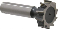 Interstate - 1-1/8" Diam x 5/16" Face Width, High Speed Steel, 12 Teeth, Shank Connection Woodruff Keyseat Cutter - Uncoated, 2-5/16" OAL x 1/2" Shank, Staggered Teeth, ANSI 1009, Old Standard C - A1 Tooling