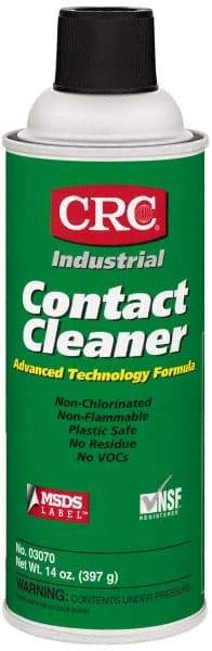 CRC - 14 Ounce Aerosol Contact Cleaner - 27,600 Volt Dielectric Strength, Nonflammable, Food Grade, Plastic Safe - A1 Tooling