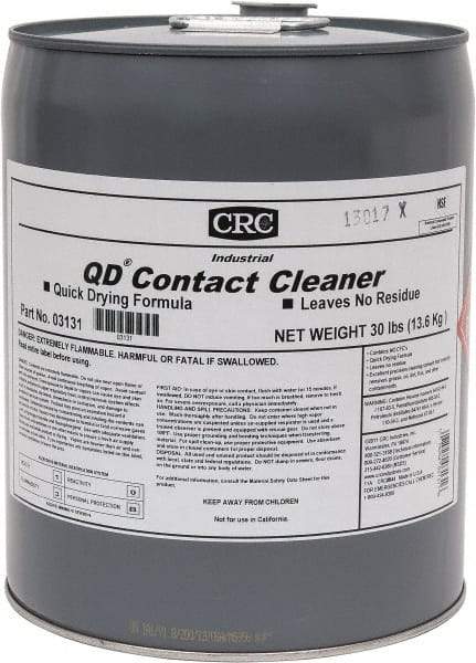 CRC - 5 Gallon Pail Contact Cleaner - 0°F Flash Point, 22,600 Volt Dielectric Strength, Flammable, Food Grade, Plastic Safe - A1 Tooling