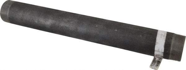 Made in USA - Schedule 80, 2" Diam x 18" Long Black Pipe Nipple - Threaded - A1 Tooling