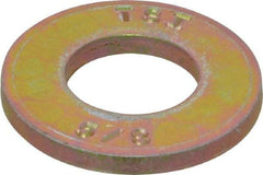 Made in USA - 5/8" Screw, Grade 8 Alloy Steel SAE Flat Washer - 21/32" ID x 1-5/16" OD, 0.146" Thick, Zinc Yellow Dichromate Finish - A1 Tooling