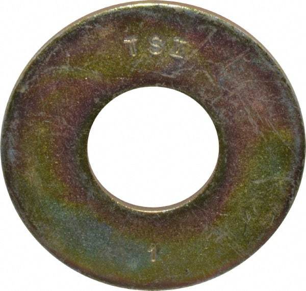 Made in USA - 1" Screw, Grade 8 Alloy Steel USS Flat Washer - 1.055" ID x 2.53" OD, 0.192" Thick, Zinc Yellow Dichromate Finish - A1 Tooling