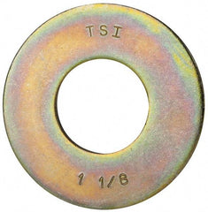 Made in USA - 1-1/8" Screw, Grade 8 Alloy Steel USS Flat Washer - 1.243" ID x 2.78" OD, 0.192" Thick, Zinc Yellow Dichromate Finish - A1 Tooling