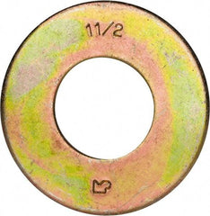 Made in USA - 1-1/2" Screw, Grade 8 Alloy Steel USS Flat Washer - 1.615" ID x 3.545" OD, 0.213" Thick, Zinc Yellow Dichromate Finish - A1 Tooling