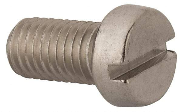 Value Collection - M10x1.50 Metric Coarse, 20mm Length Under Head Slotted Drive Machine Screw - Fillister Head, Grade 316 & A4 Stainless Steel, Uncoated, Without Washer - A1 Tooling