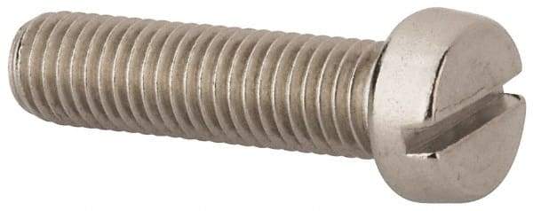 Value Collection - M10x1.50 Metric Coarse, 40mm Length Under Head Slotted Drive Machine Screw - Fillister Head, Grade 316 & A4 Stainless Steel, Uncoated, Without Washer - A1 Tooling