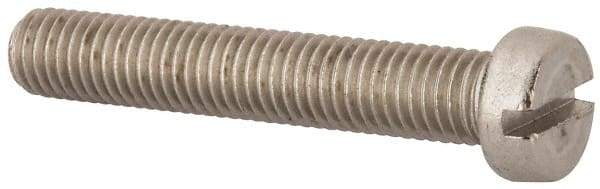 Value Collection - M10x1.50 Metric Coarse, 60mm Length Under Head Slotted Drive Machine Screw - Fillister Head, Grade 316 & A4 Stainless Steel, Uncoated, Without Washer - A1 Tooling