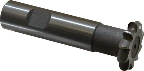 Whitney Tool Co. - 1/8" Radius, 1/4" Circle Diam, 1-1/4" Cutter Diam, Shank Connection, Convex Radius Cutter - 3/4" Shank Diam, 3-1/2" OAL, High Speed Steel, Uncoated, Profile Ground, 10 Teeth, Weldon Flat - A1 Tooling