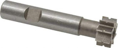 Whitney Tool Co. - 1/32" Radius, 1/16" Circle Diam, 3/4" Cutter Diam, 3/8" Cutting Width, Shank Connection, Concave Radius Cutter - 1/2" Shank Diam, 3" OAL, High Speed Steel, Uncoated, Profile Ground, 8 Teeth, Weldon Flat - A1 Tooling