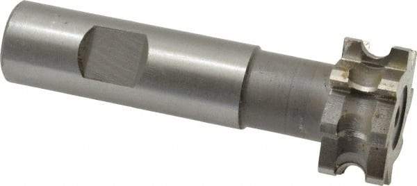 Whitney Tool Co. - 1/8" Radius, 1/4" Circle Diam, 1-1/4" Cutter Diam, 9/16" Cutting Width, Shank Connection, Concave Radius Cutter - 3/4" Shank Diam, 3-1/2" OAL, High Speed Steel, Uncoated, Profile Ground, 8 Teeth, Weldon Flat - A1 Tooling