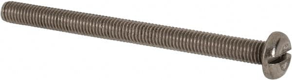 Value Collection - M5x0.80 Metric Coarse, 65mm Length Under Head Slotted Drive Machine Screw - Pan Head, Grade 316 & A4 Stainless Steel, Uncoated, Without Washer - A1 Tooling