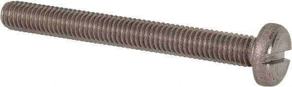 Value Collection - M6x1.00 Metric Coarse, 55mm Length Under Head Slotted Drive Machine Screw - Pan Head, Grade 316 & A4 Stainless Steel, Uncoated, Without Washer - A1 Tooling