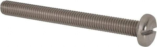 Value Collection - M8x1.25 Metric Coarse, 80mm Length Under Head Slotted Drive Machine Screw - Pan Head, Grade 316 & A4 Stainless Steel, Uncoated, Without Washer - A1 Tooling