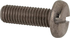 Value Collection - M10x1.50, 30mm Length Under Head Slotted Drive Machine Screw - Pan Head, Grade 316 & A4 Stainless Steel, Uncoated, Without Washer - A1 Tooling