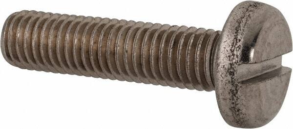 Value Collection - M10x1.50 Metric Coarse, 40mm Length Under Head Slotted Drive Machine Screw - Pan Head, Grade 316 & A4 Stainless Steel, Uncoated, Without Washer - A1 Tooling