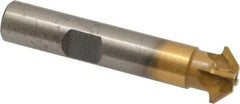 Whitney Tool Co. - 1/2" Diam x 1/8" Width of Cut, 45° Included Angle, Shank Connection, Carbide Tipped Single Angle Cutter - 3/8" Shank Diam, 2-1/8" Overall Length, Right Hand Cut, TiN Coated - A1 Tooling