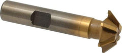 Whitney Tool Co. - 3/4" Diam x 3/16" Width of Cut, 45° Included Angle, Shank Connection, Carbide Tipped Single Angle Cutter - 3/8" Shank Diam, 2-1/8" Overall Length, Right Hand Cut, TiN Coated - A1 Tooling