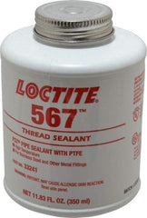 Loctite - 350 ml Brush Top Can White Pipe Sealant - Methacrylate Ester, 400°F Max Working Temp, For Sealing Metal Tapered Pipe Threads & Fittings Up to 2" - A1 Tooling