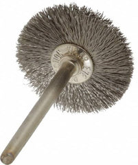 Anderson - 1" OD, 1/8" Shank Diam, Crimped Stainless Steel Wheel Brush - 0.005" Filament Diam, 25,000 RPM - A1 Tooling