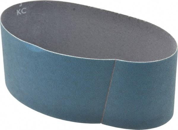 Norton - 3" Wide x 18" OAL, 120 Grit, Zirconia Alumina Abrasive Belt - Zirconia Alumina, Fine, Coated, Y Weighted Cloth Backing, Series 3X - A1 Tooling