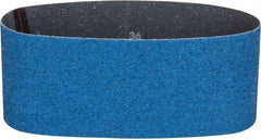 Norton - 4" Wide x 24" OAL, 36 Grit, Zirconia Alumina Abrasive Belt - Zirconia Alumina, Very Coarse, Coated, Y Weighted Cloth Backing, Series 3X - A1 Tooling